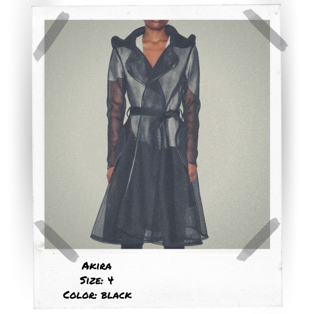 Black Mesh Aline Trench Coat